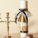 Lumânare botez A3 - bleumarin