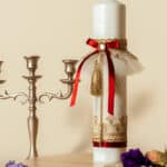 Lumânare botez A3 - burgundy