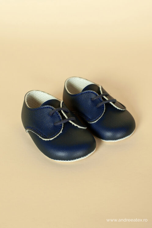 Pantofi botez B 010 - bleumarin - imagine 2