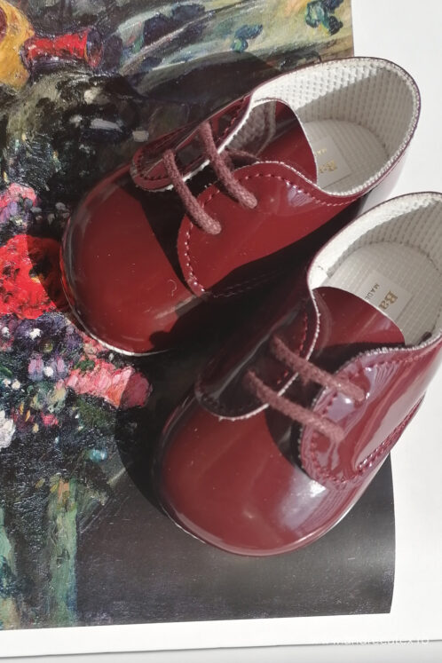 Pantofi botez B 010 - burgundy - imagine 2