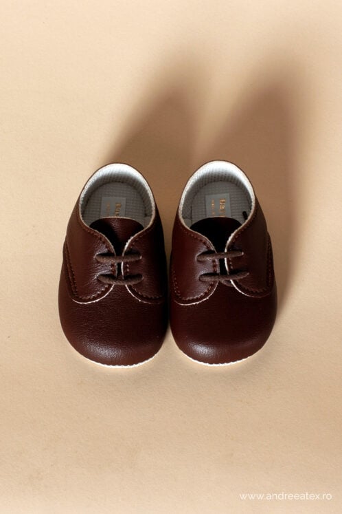 Pantofi botez B 010 - maro - imagine 5