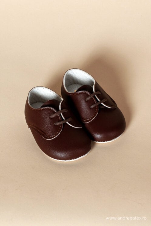 Pantofi botez B 010 - maro - imagine 2