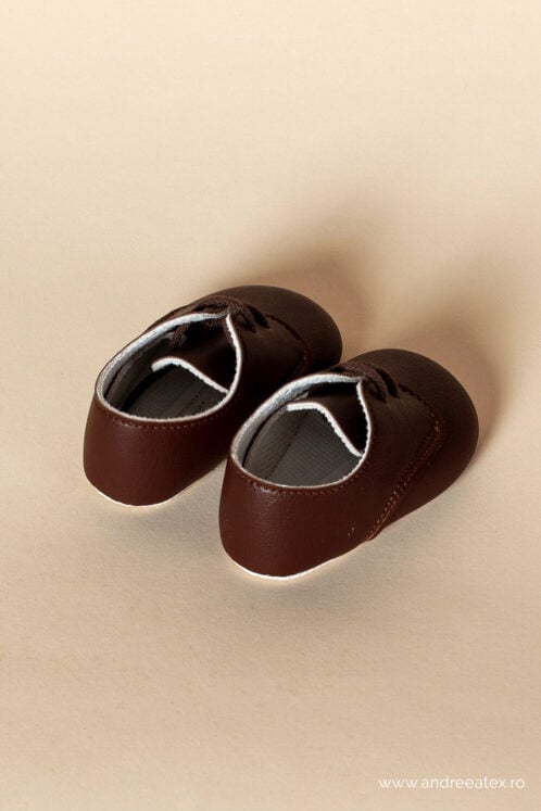 Pantofi botez B 010 - maro - imagine 4