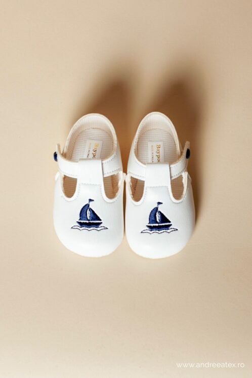 Pantofi botez B 119 - alb - imagine 3
