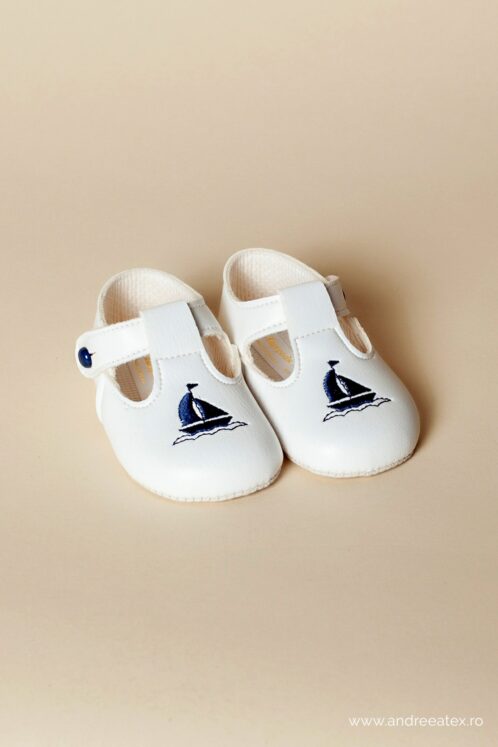 Pantofi botez B 119 - alb - imagine 2