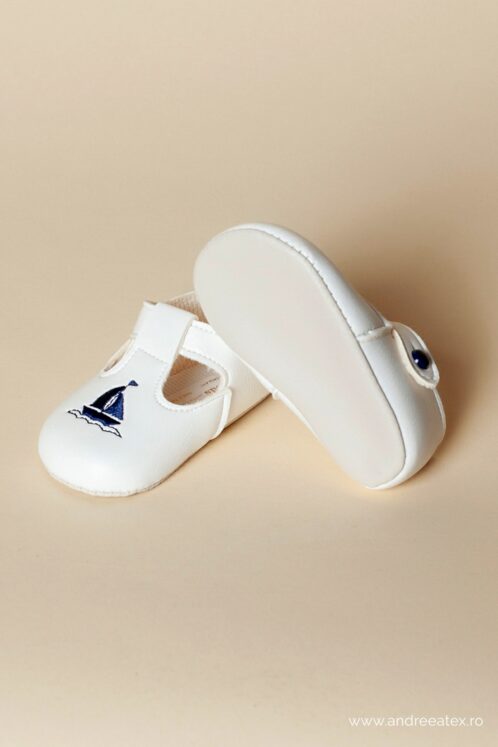 Pantofi botez B 119 - alb - imagine 4