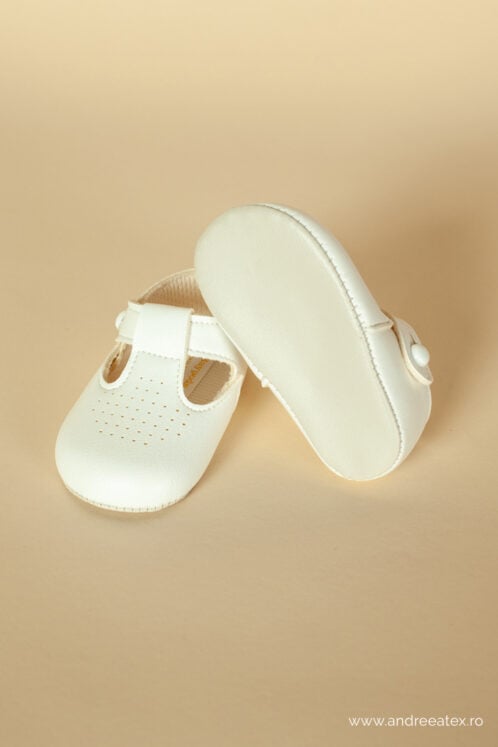 Pantofi botez B 625 - alb - imagine 4