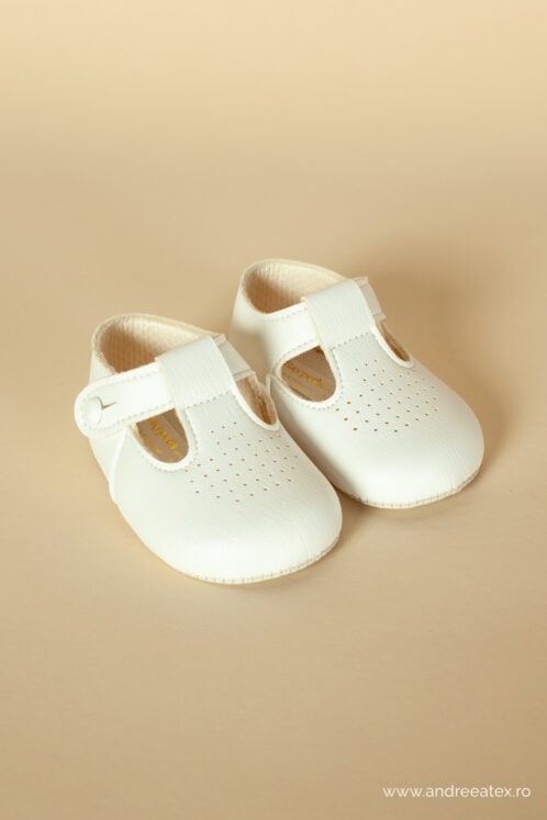 Pantofi botez B 625 - alb - imagine 2