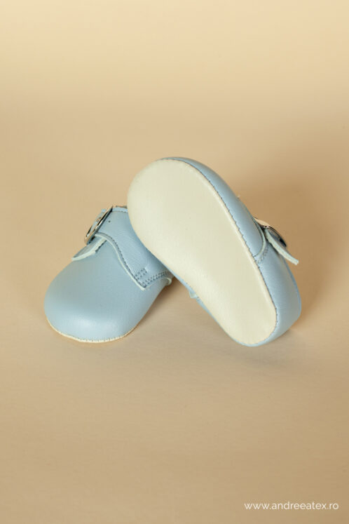 Pantofi botez B 656 - bleu - imagine 2