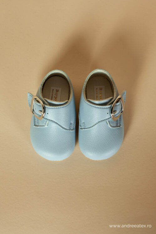 Pantofi botez B 656 - bleu - imagine 4