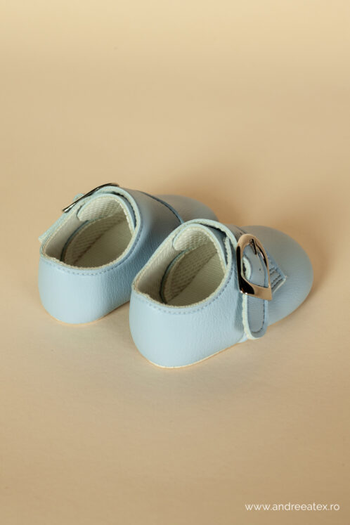 Pantofi botez B 656 - bleu - imagine 3