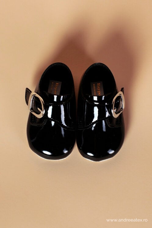 Pantofi botez B 656 - negru - imagine 2