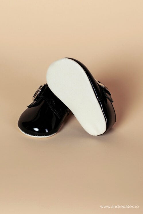 Pantofi botez B 656 - negru - imagine 3
