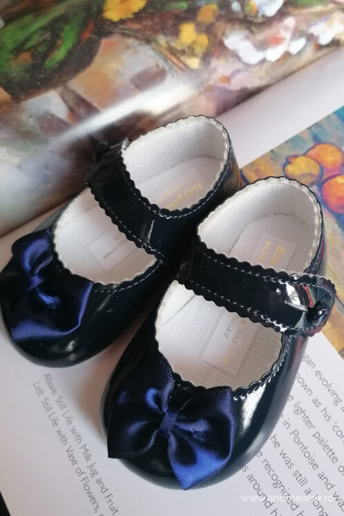 Pantofi botez B 604 - bleumarin
