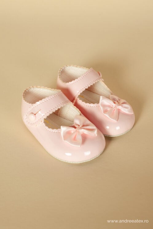 Pantofi botez B 604 - roz - imagine 4