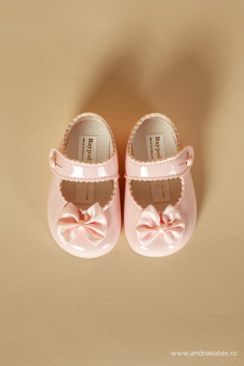 Pantofi botez B 604 - roz - imagine 3