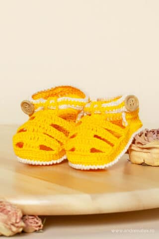 Sandale croșetate botez-BC-BOTEZ-Galben (3)