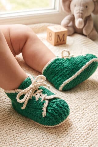 Botoșei croșetați Băieți - verde