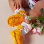 Botoșei croșetați Biscuite - galben