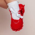 Botoșei croșetați Biscuite - roșu