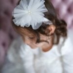 Bentiță cu pampon - alb