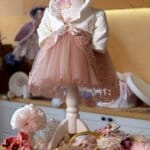 Rochiță Margueritte - roz-vintage (mânecă lungă)