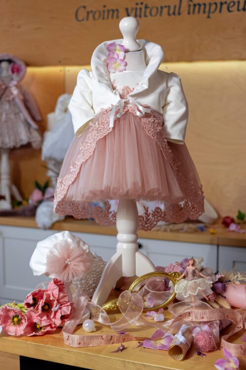 Rochiță Margueritte - roz-vintage (mânecă lungă) - imagine 4