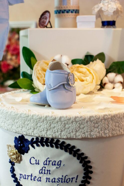 Pantofi botez B 656 - bleu - imagine 5