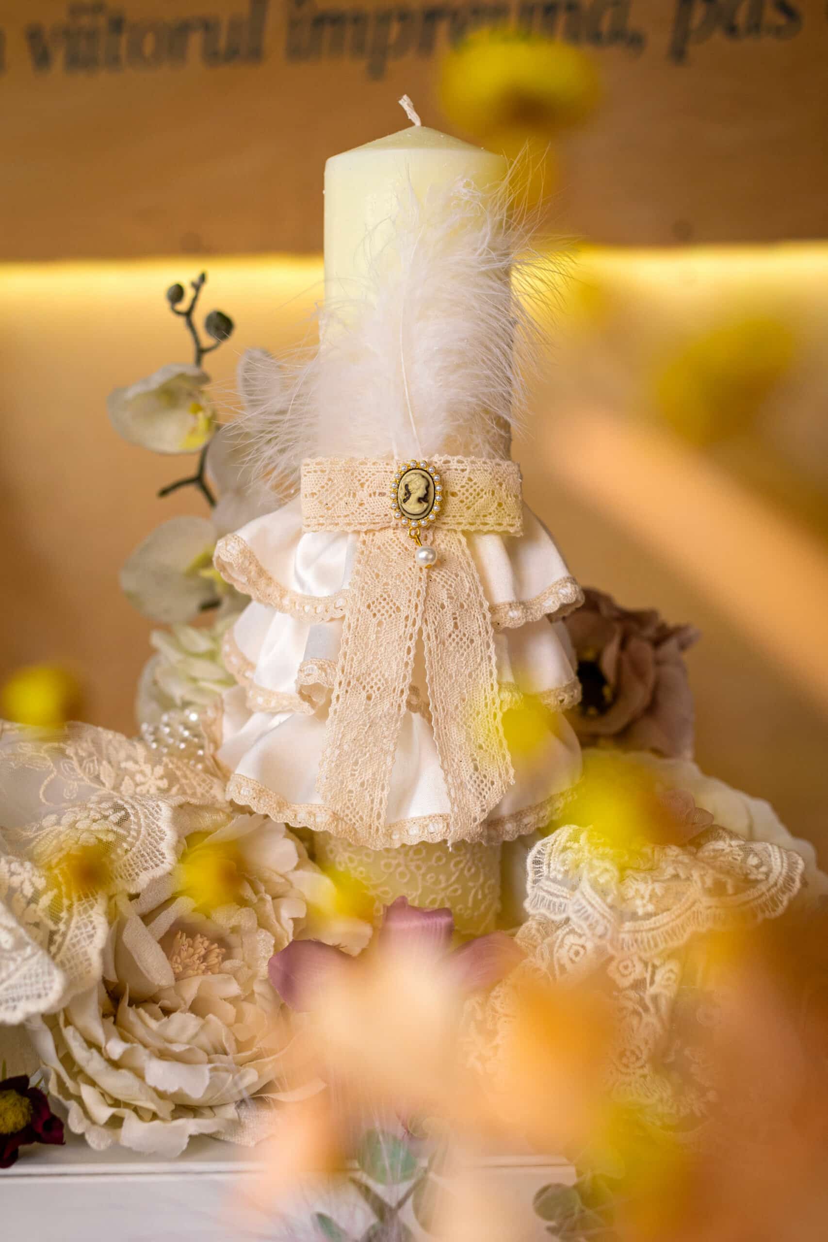 Set complet botez (trusou) - Catherine - ivoire - mânecă lungă 9 Set complet botez (trusou) - Catherine - ivoire - mânecă lungă - imagine 9