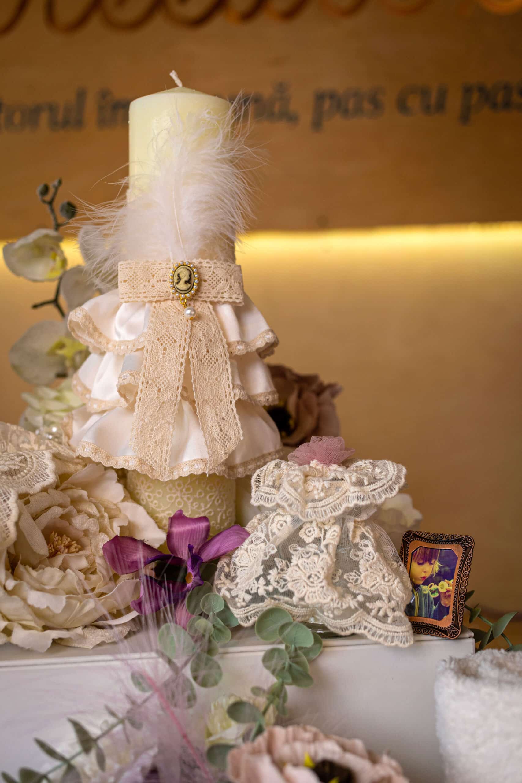 Set complet botez (trusou) - Catherine - ivoire - mânecă lungă 18 Set complet botez (trusou) - Catherine - ivoire - mânecă lungă - imagine 18