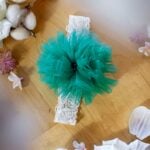 Bentiță cu pampon - turcoaz