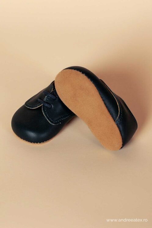 Pantofiori piele naturală 100% Thomas - bleumarin - imagine 4