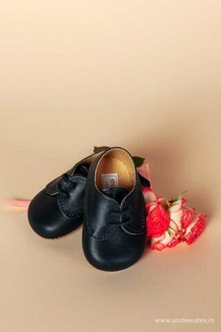 Pantofiori piele naturală 100% Thomas - bleumarin