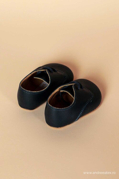 Pantofiori piele naturală 100% Thomas - bleumarin - imagine 3