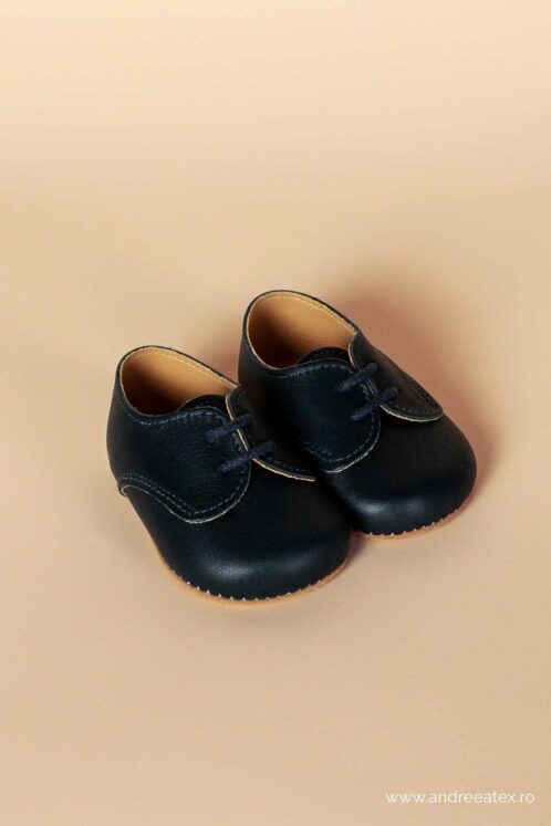 Pantofiori piele naturală 100% Thomas - bleumarin - imagine 2