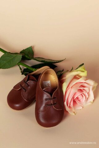 Pantofiori piele naturală 100% Thomas - maro