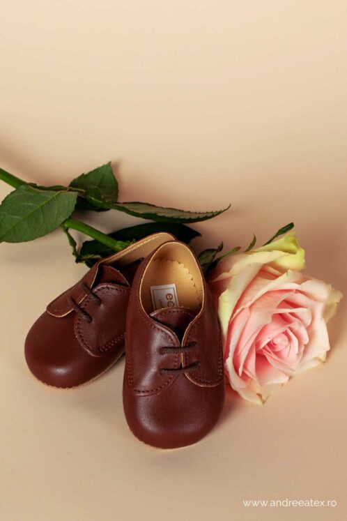 Pantofiori piele naturală 100% Thomas - maro