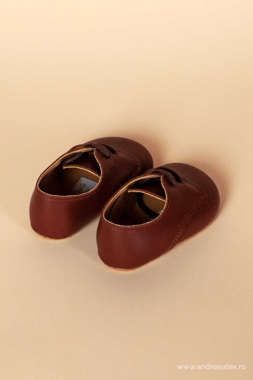 Pantofiori piele naturală 100% Thomas - maro - imagine 5