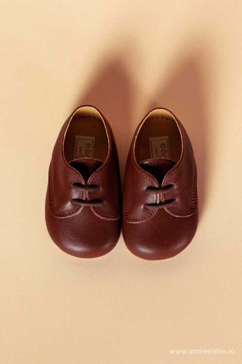 Pantofiori piele naturală 100% Thomas - maro - imagine 4
