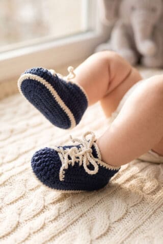 Botoșei croșetați Băieți - bleumarin