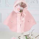 Capă botez Fetițe - rose vintage