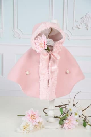 Capă botez Fetițe - rose vintage