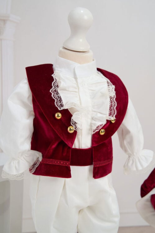 Costum Micul Marchiz - burgundy - imagine 2