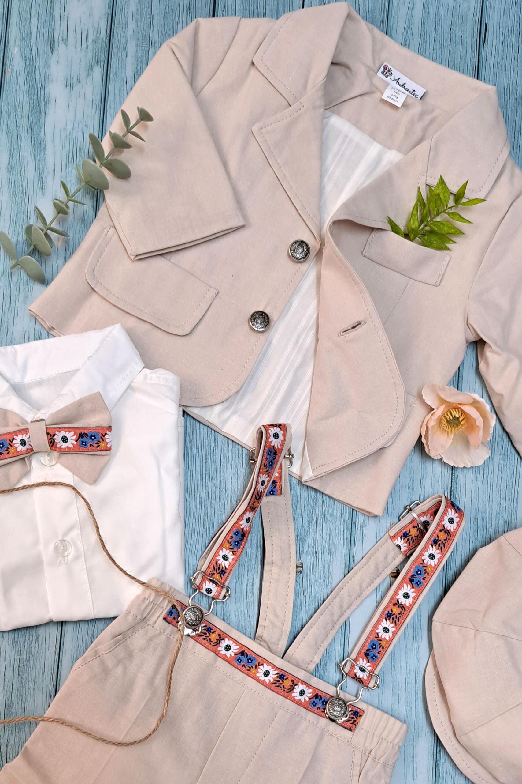 Costum Jules - bej 2 Costum Jules - bej - imagine 2