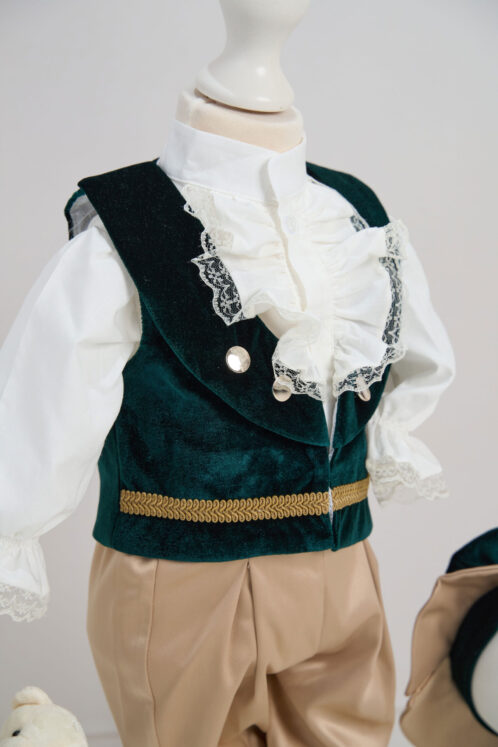 Costum Micul Marchiz - verde - imagine 2