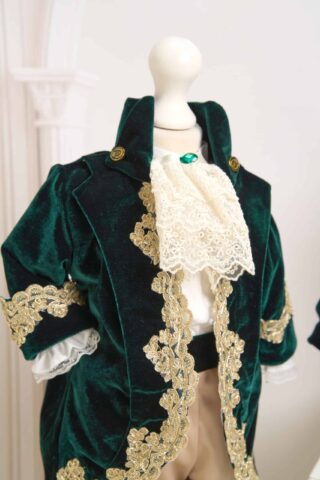 Costum De Botez Catifea Cu Redingota Fabrizio Verde