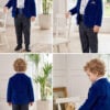 Costum Ceremonie Baieti Sacou Catifea Bleumarin