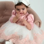 Rochiță Milla - roz-vintage (mânecă lungă)