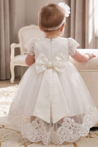 Rochie Caroline Maneca Scurta Alb