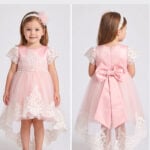Rochie Caroline Maneca Scurta Roz 4